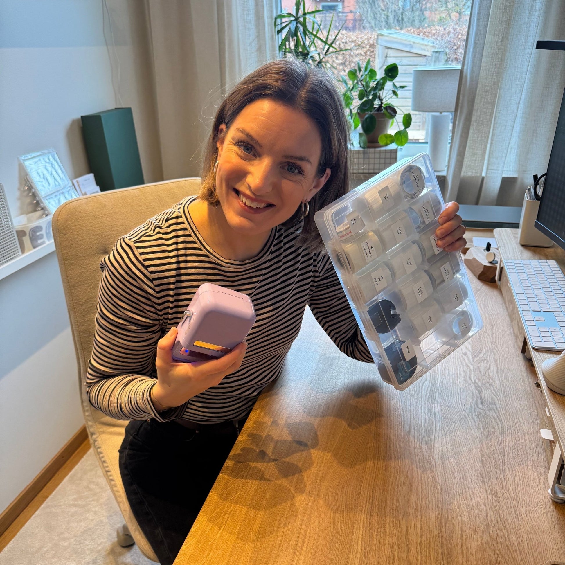 Reorganisera på instagram använder etikettskrivare från Niimbot