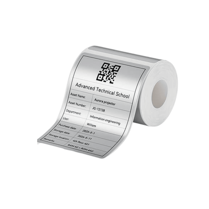 Niimbot Etikettrulle - Borstad Silver 50 x 90 mm, 60 st (M-serie) - LabelMate