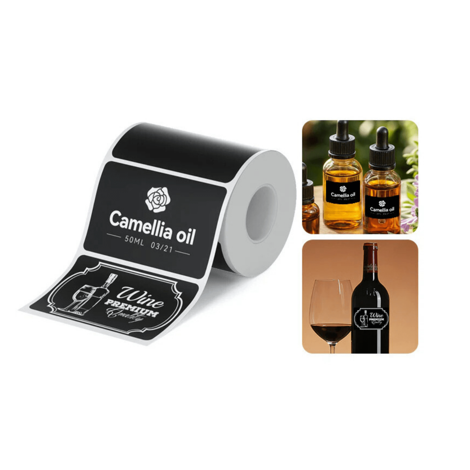 Niimbot Etikettrulle - Matt Svart 50 x 90 mm, 80 st (M-serie) - LabelMate